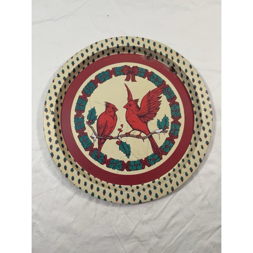 Cardinal Vintage 13‎ In Metal Serving Tray For Christmas Parties Or Decoration